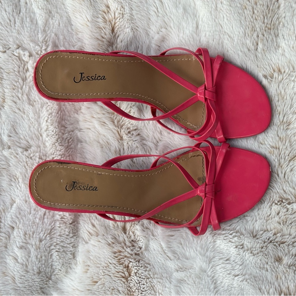 Y2k Pink Strappy Kitten Heel Sandals